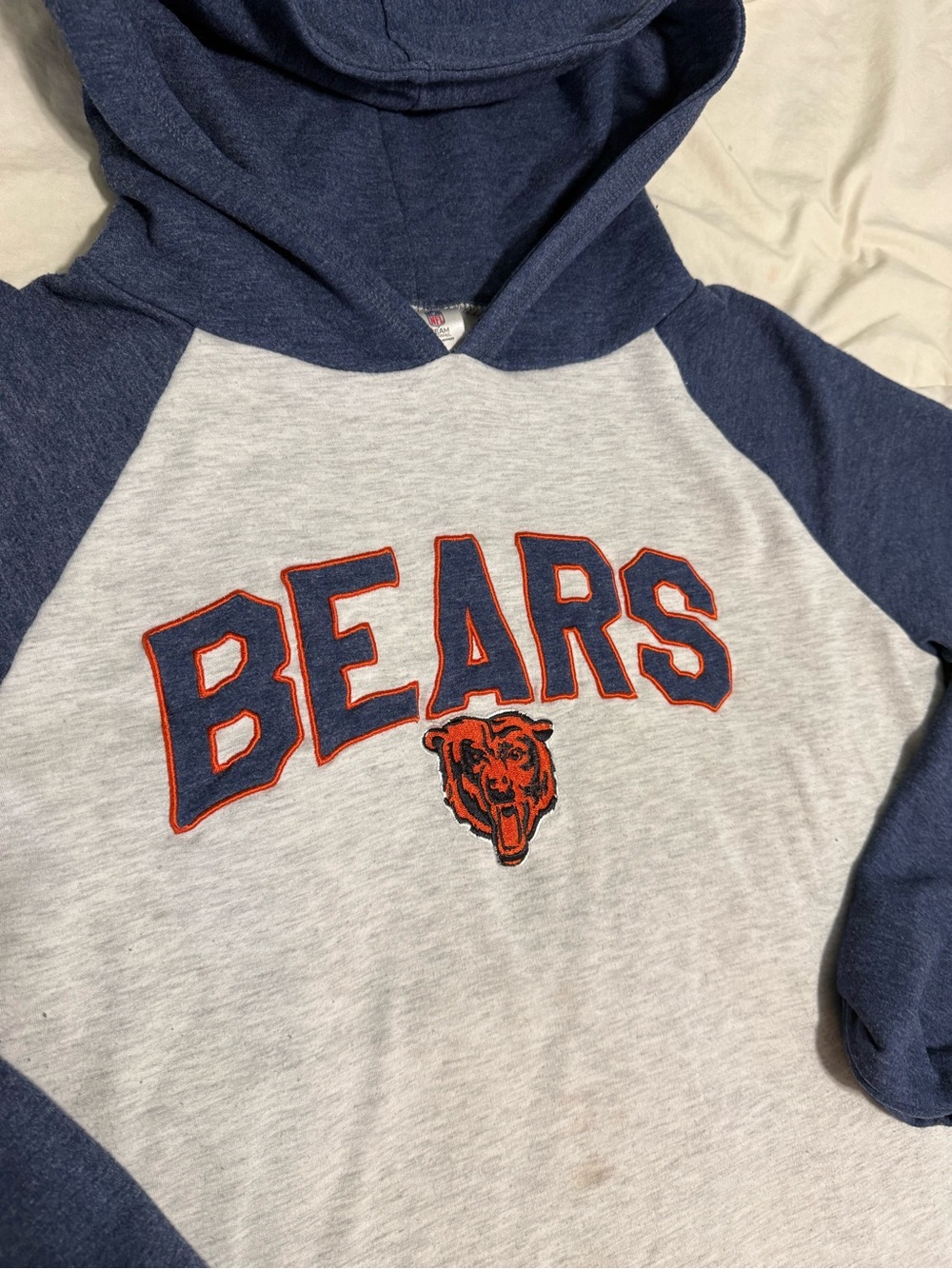 Bears Hooded Raglan Sweatshirt - Navy & Heather Gray - women’s